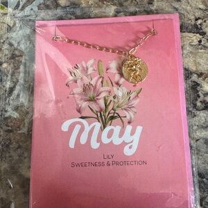 Gold Necklace with May Lily Pendant
